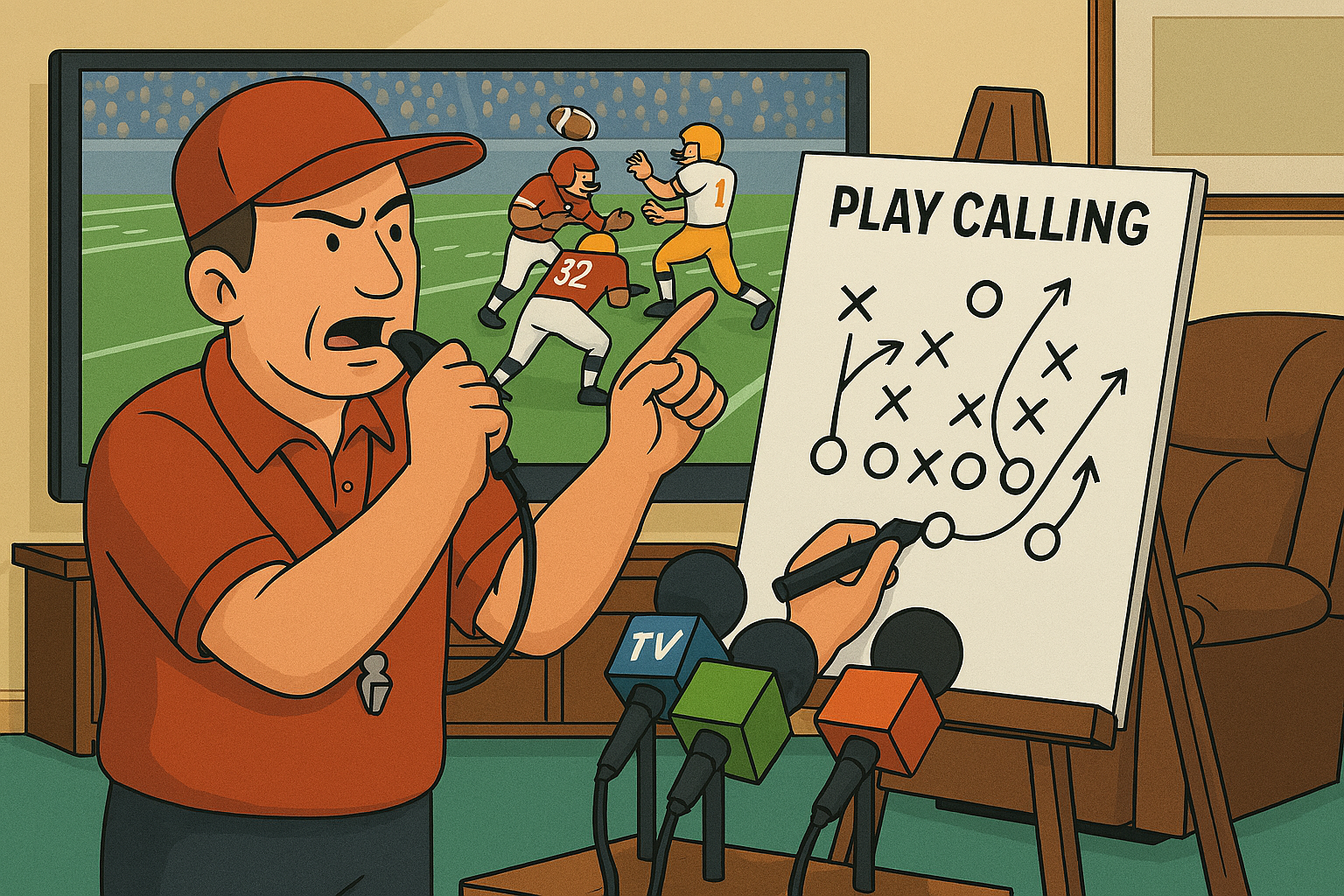 “Armchair Coach” Surprised to Find Out Coach Can Hear Him Through Television