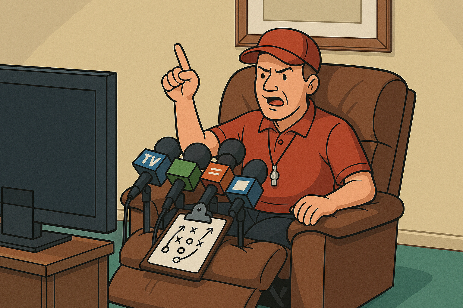 “Armchair Coach” Hired, Recliner Becomes Sideline Command Center